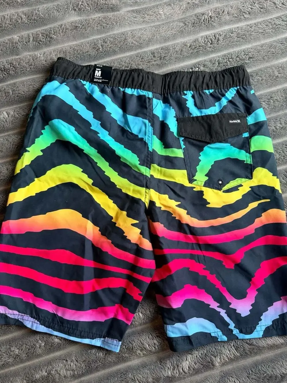 Hurley Boys' Keep It Wavy Pull-On Swim Shorts Rainbow Zebra Print